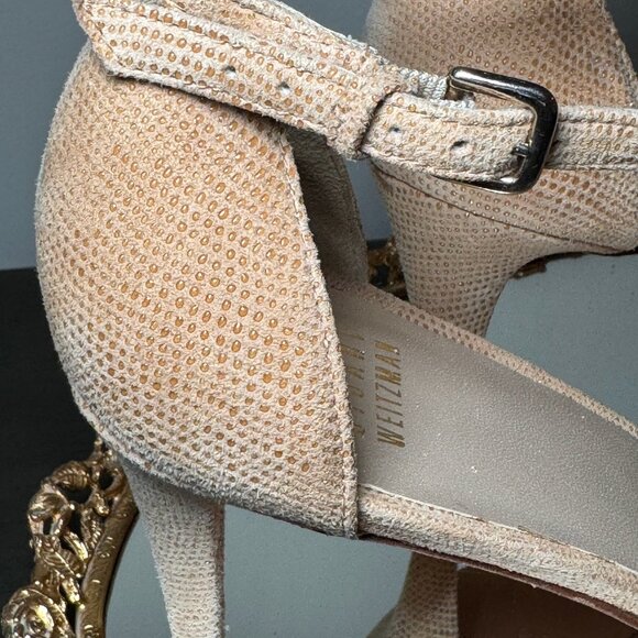 Stuart Weitzman Nunaked Heel Nappa Leather Ankle Strap Sandal wedding career 10 - Picture 5 of 10